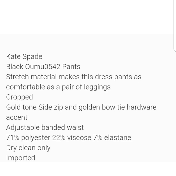 Kate Spade Black Slim Dress Pants size 4 - Picture 9 of 11